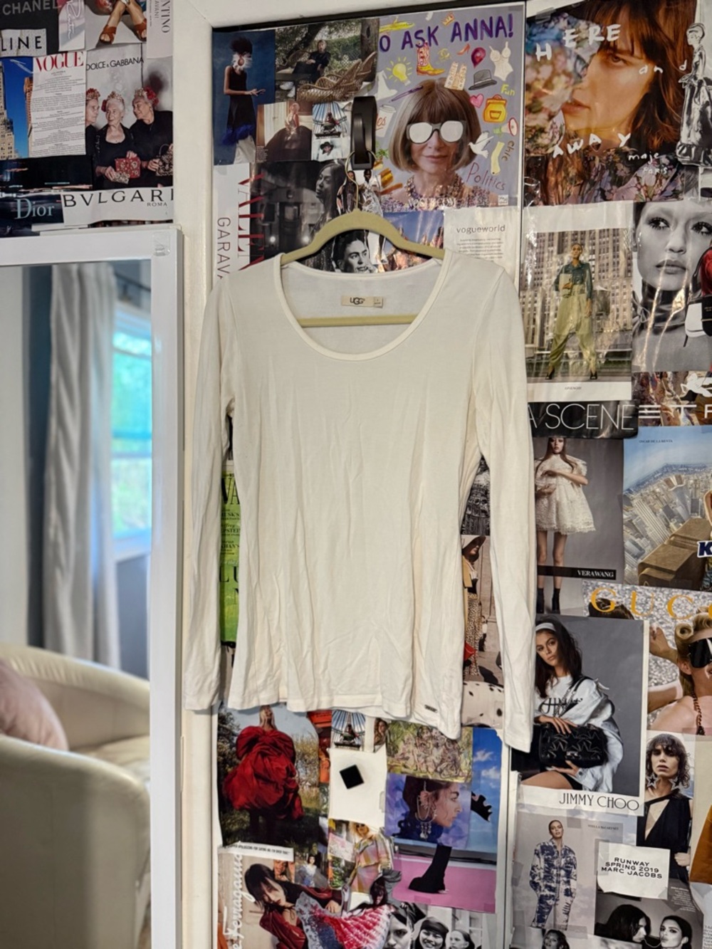 UGG Women's Long Sleeve Scoop Neck Top in Off-White